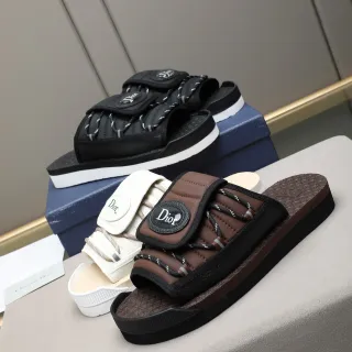 Dior B27 Lanière matelassée Marron et Noir Pantoufle