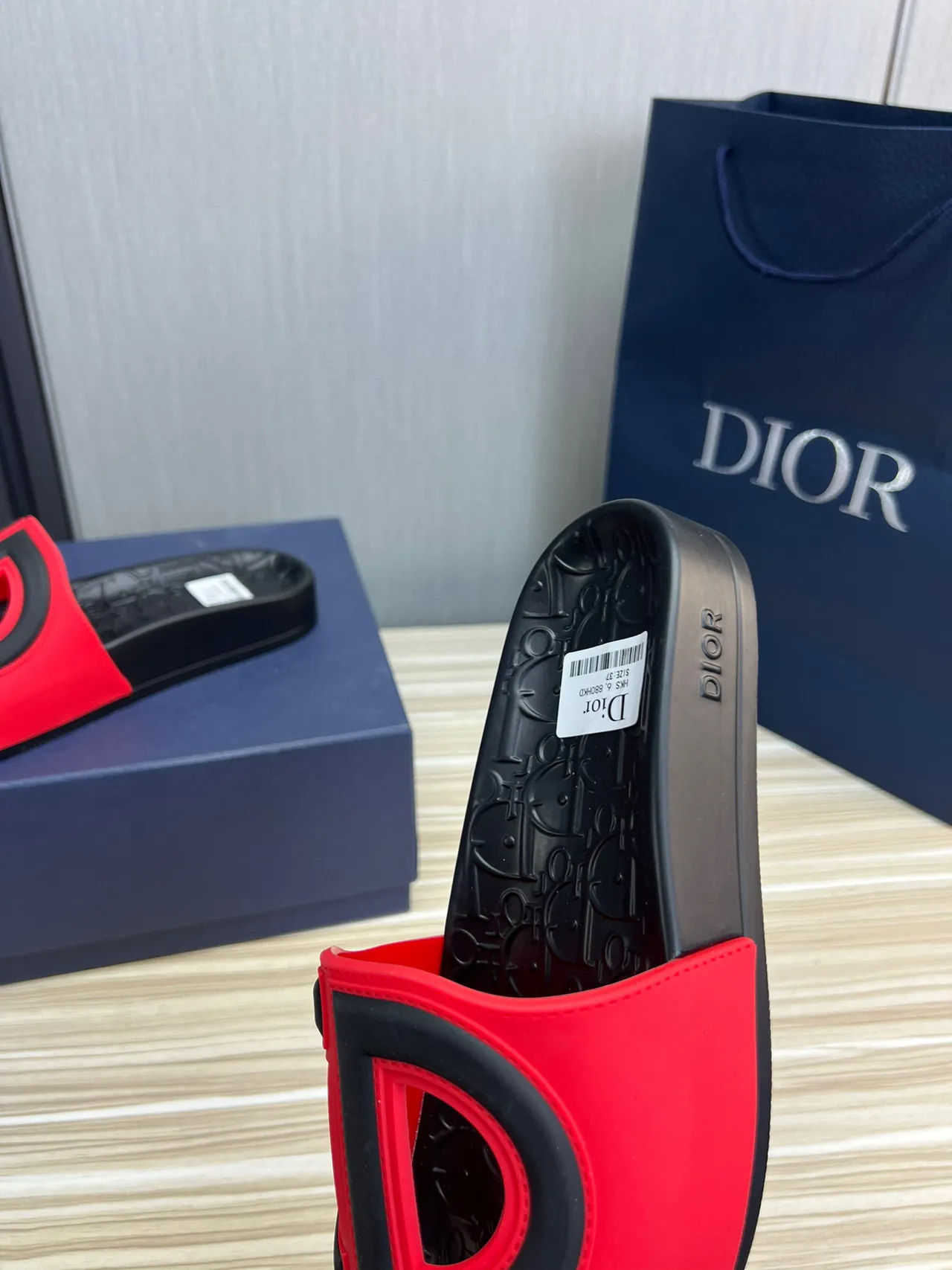 Dior B27 Slide Sandales Rouges et Noires 4