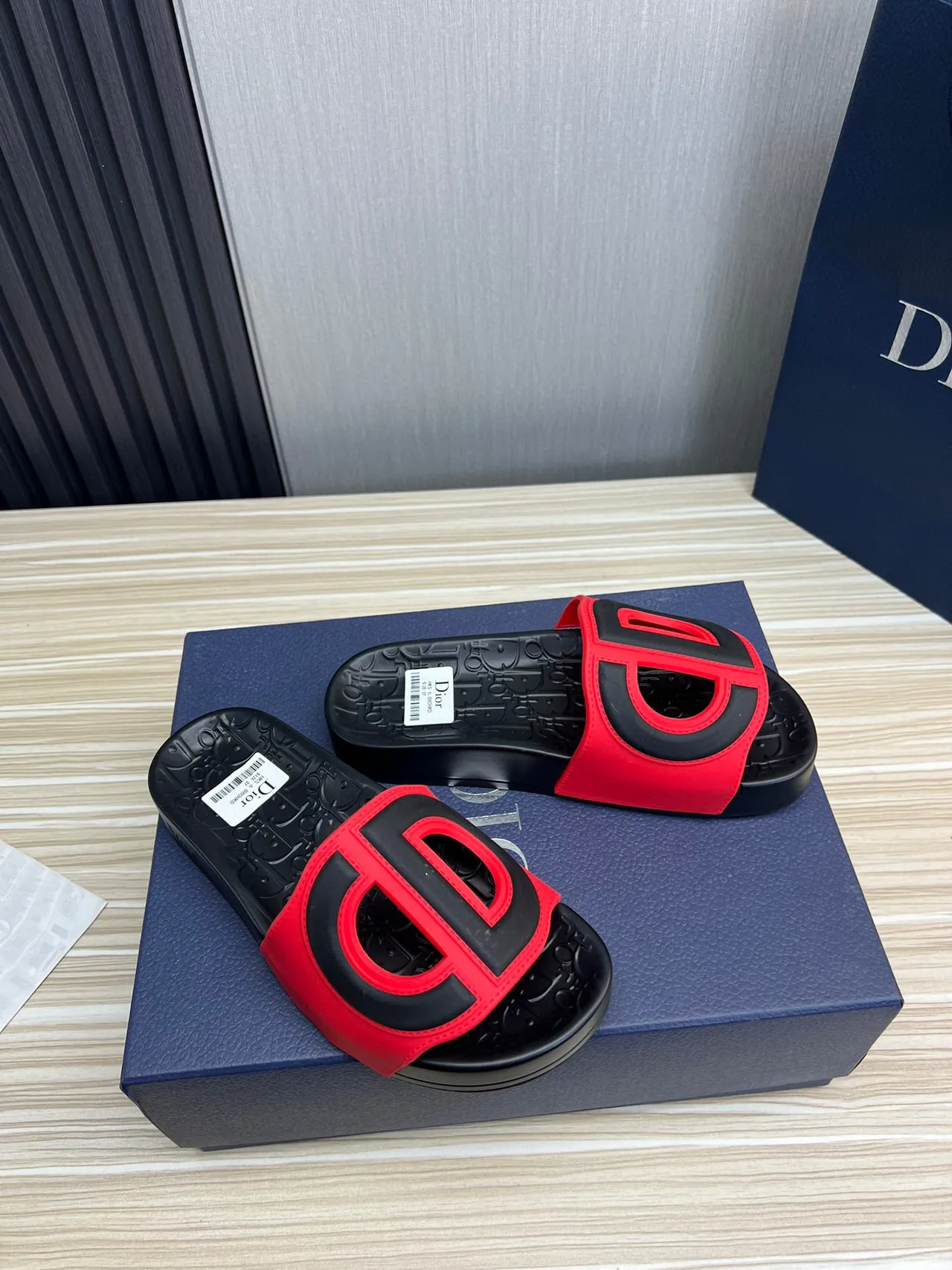 Dior B27 Slide Sandales Rouges et Noires 6