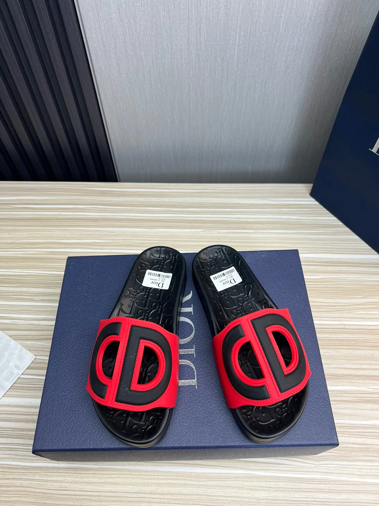 Dior B27 Slide Sandales Rouges et Noires 9