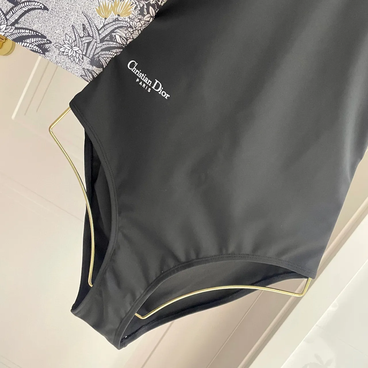 Dior Negro Asimétrico Mangas Largas Corte Hombro ropa deportiva 7