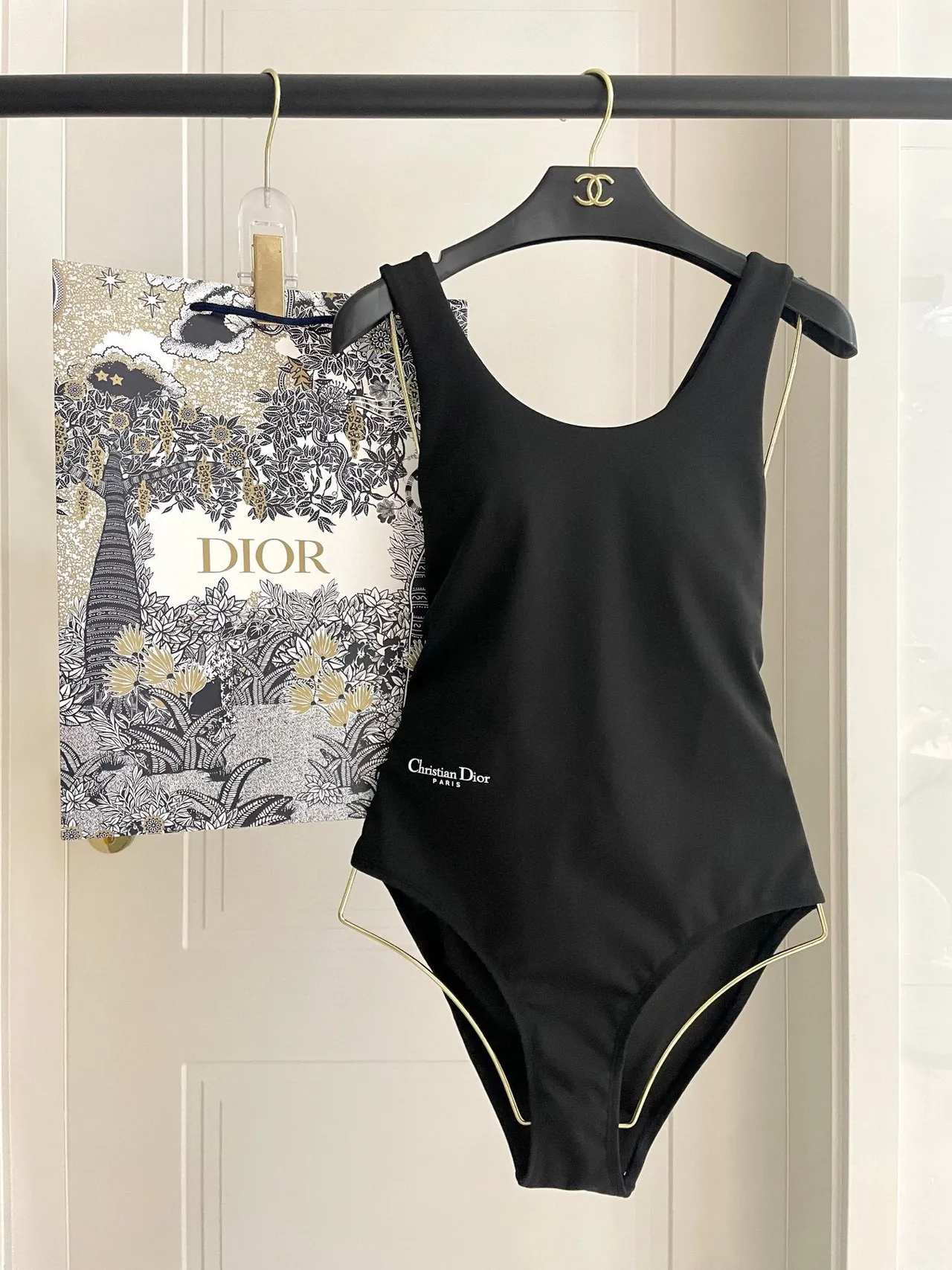 Dior Negro Asimétrico Mangas Largas Corte Hombro ropa deportiva 8