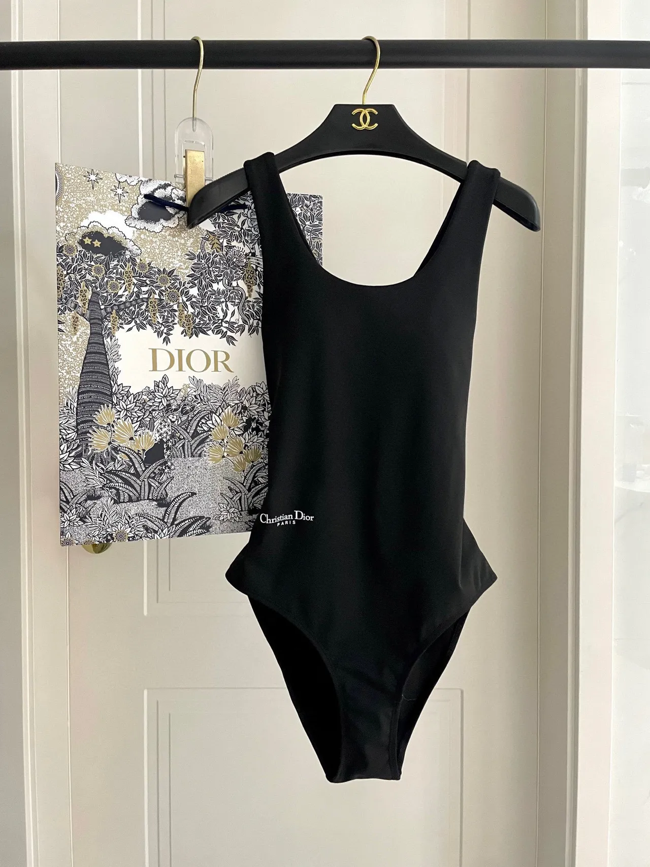 Dior Negro Asimétrico Mangas Largas Corte Hombro ropa deportiva 9