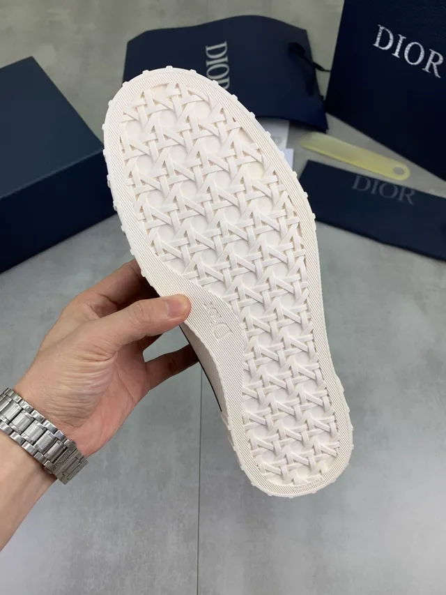 Dior Noir Beige Sneakers Lifestyle Hautes en Jacquard 2