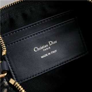 Dior Monograma Negro Dorado Lona Correa Cadena Bolso 3