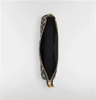 Dior Monograma Negro Dorado Lona Correa Cadena Bolso 10