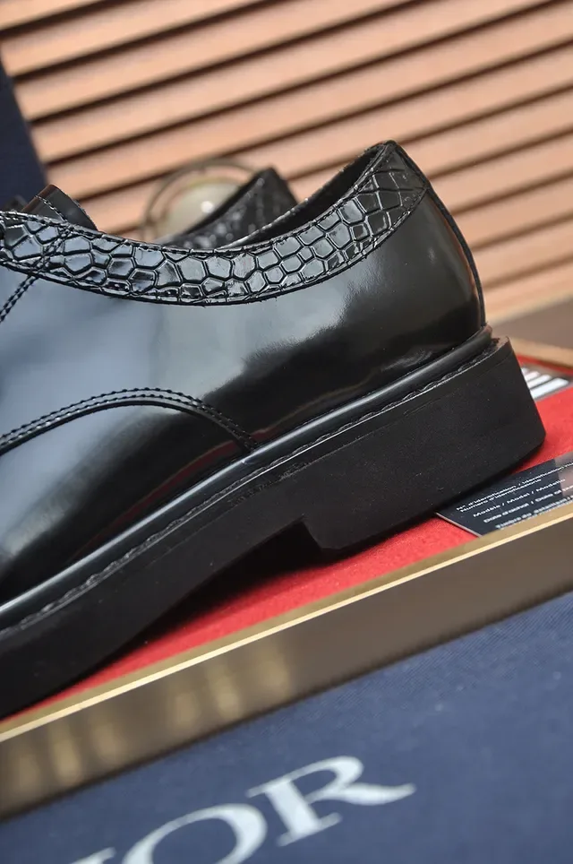 Dior Black Patent Cap-Toe Oxford Shoes 2