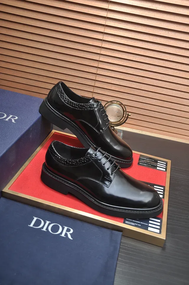 Dior Black Patent Cap-Toe Oxford Shoes 4