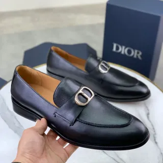 Dior Mocassin à Boucle Cuir Noir Homme Mocassin