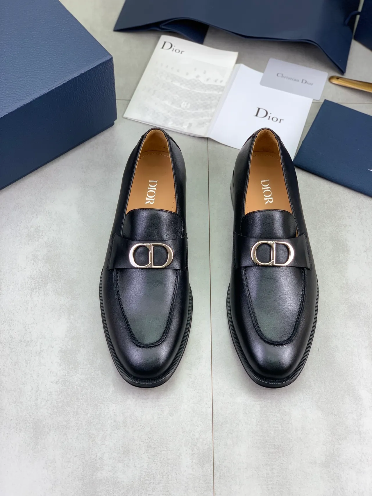 Dior Mocassin à Boucle Cuir Noir Homme Mocassin 6
