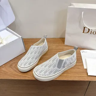 ديور رمادي أبيض slip-on مونوجرام جاكارد أعلى أسلوب حياة