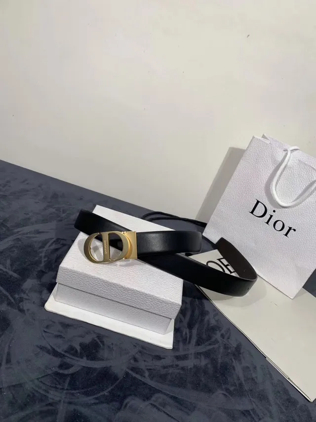 Dior Homme D-Shaped Buckle Black Leather Belt 9