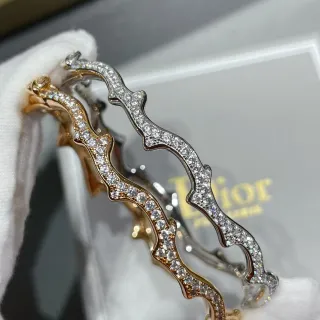 Dior أساور غير منتظم مفتوح بافيه كريستال ثنائي اللون