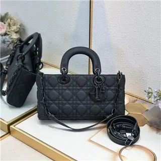 Dior Lady Noir Quilted Cannage Sac à main à poignée supérieure