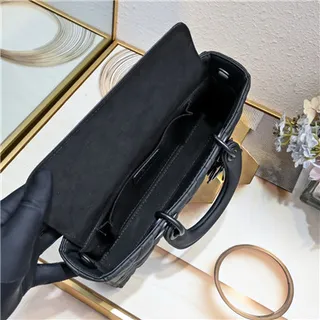 Dior Lady Black Quilted Cannage Top-Handle Handbag 4