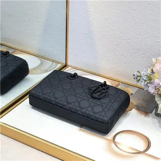Dior Lady Black Quilted Cannage Top-Handle Handbag 6