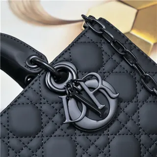 Dior Lady Black Quilted Cannage Top-Handle Handbag 7