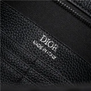 Dior Oblique Black Monogrammed Leather Structured Rectangular Silhouette Wristlet 17
