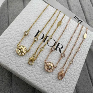 Dior Rose des Vents Compass Star Gold-Tone و Rose Gold Crystal Bracelets