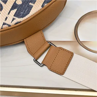 Dior Saddle Navy Beige Monogrammed Canvas Tan Leather Trim Saddle Bag 7