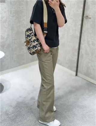 Dior Saddle Navy Beige Monogrammed Canvas Tan Leather Trim Saddle Bag 11