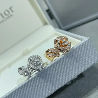 Dior Bague Argent Or Rose Pavé