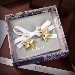 Dior Star Pearl Boucles d'Oreilles Doré