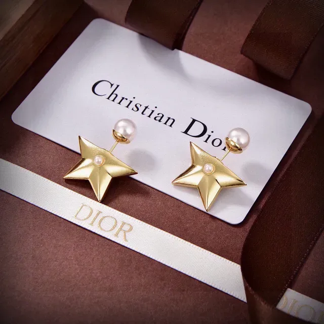 Dior Star Pearl Gold-Tone Earrings 7