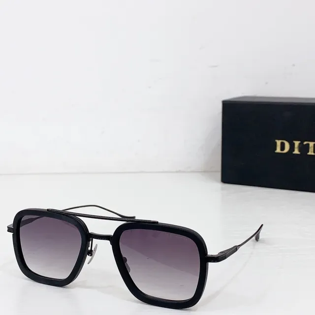 DITA أسود رمادي إطار مستطيل سميك قنطرة مزدوجة نظارات بصرية 2