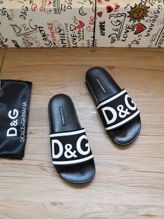 Dolce & Gabbana Negro Blanco Logo-Band Correa Suela de Goma Texturizada Zapatillas 2