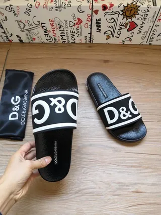Dolce & Gabbana Negro Blanco Logo-Band Correa Suela de Goma Texturizada Zapatillas 4