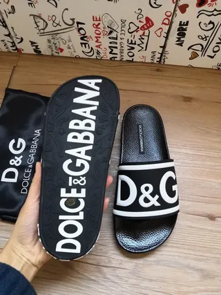 Dolce & Gabbana Negro Blanco Logo-Band Correa Suela de Goma Texturizada Zapatillas 5