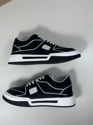 Dolce & Gabbana Sneakers noir et blanc low top plateforme avec piping contrasté sneakers lifestyle 3