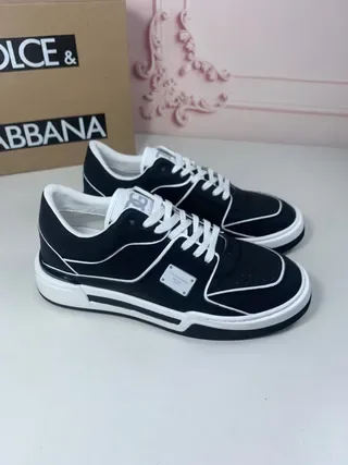 Dolce & Gabbana Sneakers noir et blanc low top plateforme avec piping contrasté sneakers lifestyle 4
