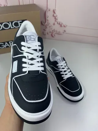 Dolce & Gabbana Sneakers noir et blanc low top plateforme avec piping contrasté sneakers lifestyle 5