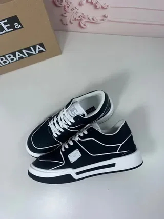 Dolce & Gabbana Sneakers noir et blanc low top plateforme avec piping contrasté sneakers lifestyle 6