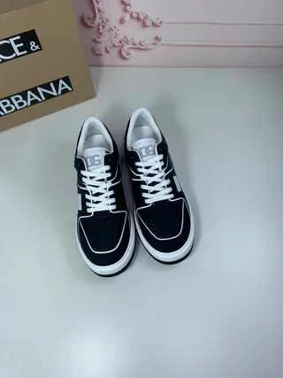 Dolce & Gabbana Sneakers noir et blanc low top plateforme avec piping contrasté sneakers lifestyle 8