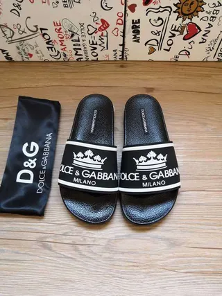 Dolce & Gabbana ক্রাউন লোগো কালো স্লিপার 3