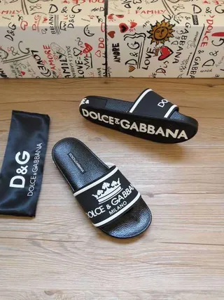 Dolce & Gabbana ক্রাউন লোগো কালো স্লিপার 4