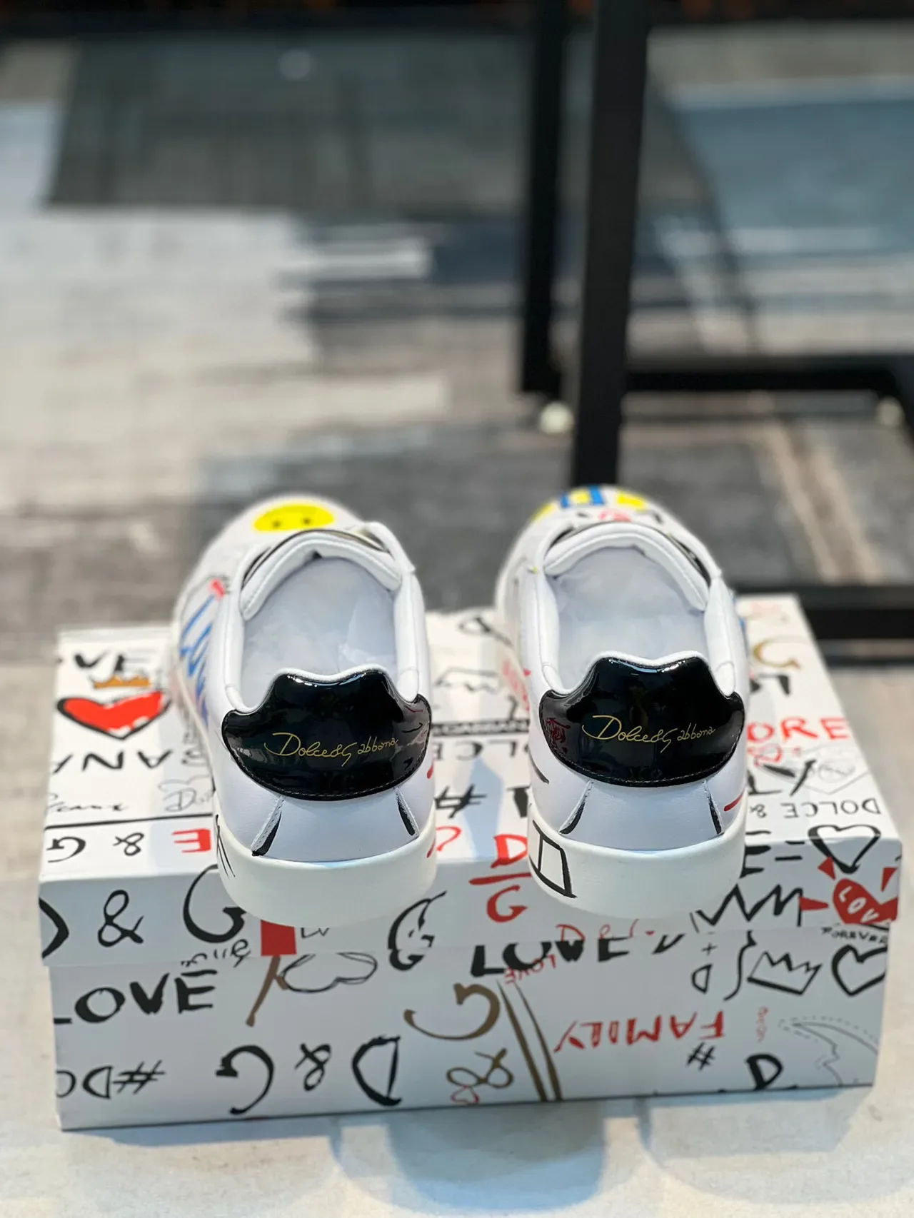 Dolce & Gabbana Graffiti-Print White Lifestyle Sneakers 2