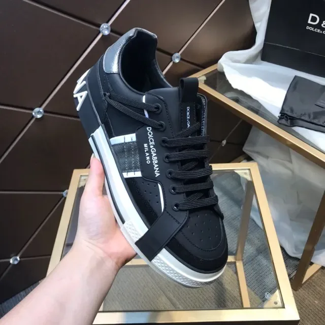 Dolce & Gabbana Portofino কালো চামড়ার স্ট্র্যাপ জীবনধারা স্নিকার 2