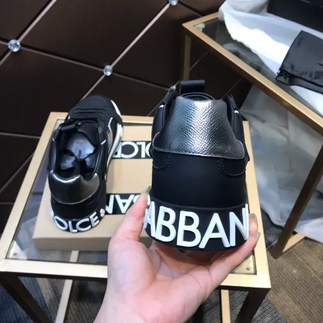 Dolce & Gabbana Portofino কালো চামড়ার স্ট্র্যাপ জীবনধারা স্নিকার 9