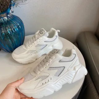 Dolce & Gabbana Sola branca cinza malha-sintético híbrido superior sneakers chunky