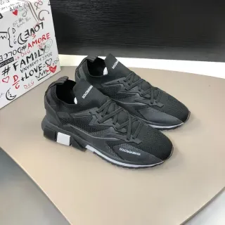 Dolce & Gabbana Black Knit Lifestyle Sneakers