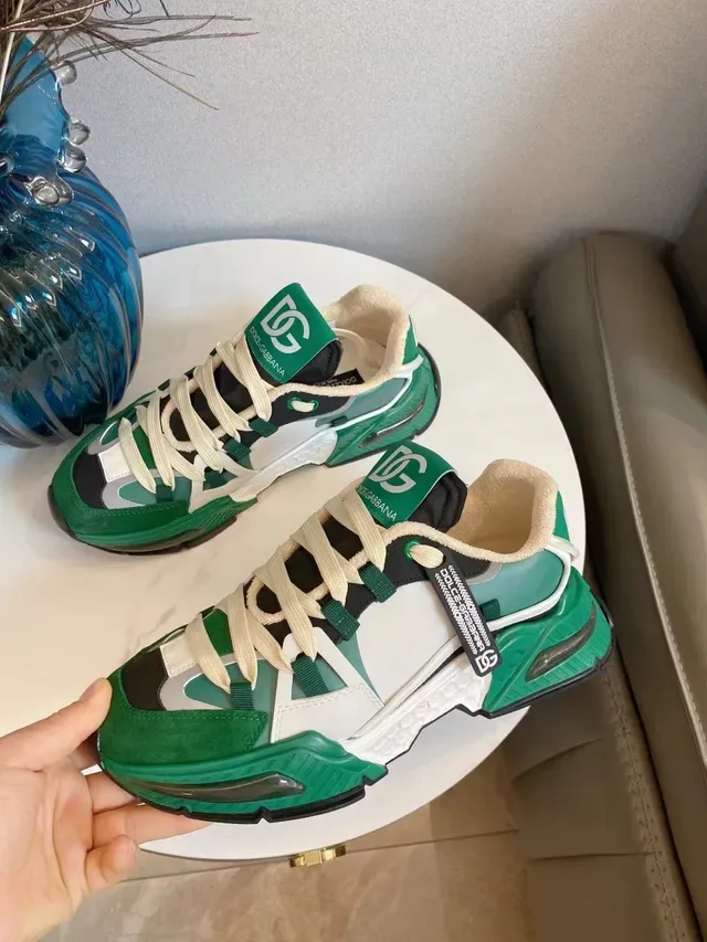 Dolce & Gabbana Sneakers Chunky Semelle Verte Blanche Multi-Panel Layered Upper 8