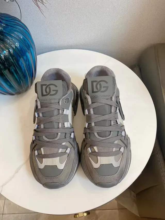 Dolce & Gabbana NS1 灰色和米色厚底运动鞋 3
