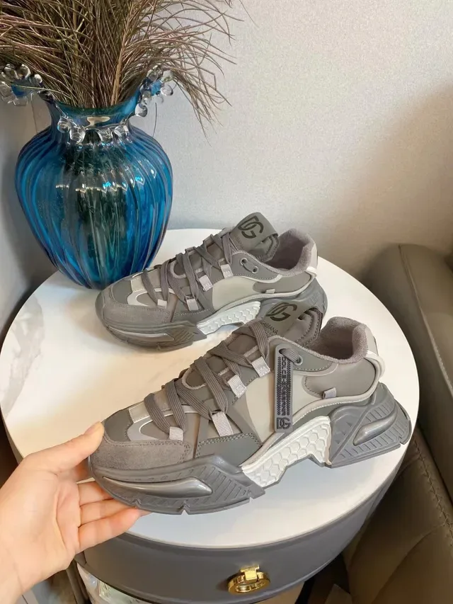 Dolce & Gabbana NS1 灰色和米色厚底运动鞋 8