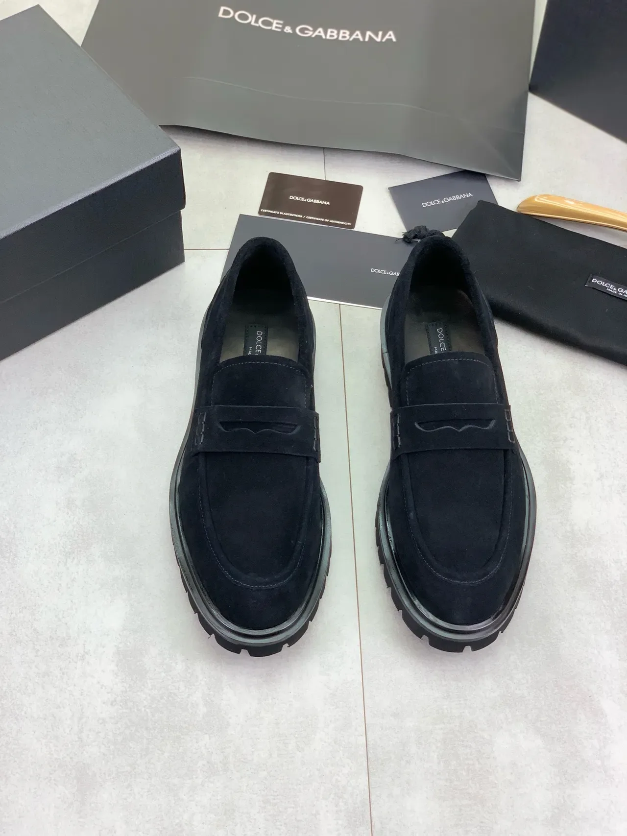 Mocasin Penny Dolce & Gabbana Negro Ante con Correa 5