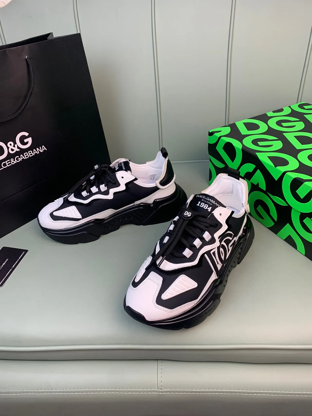 Dolce & Gabbana Track Trainer Black and White Chunky Sneakers 8