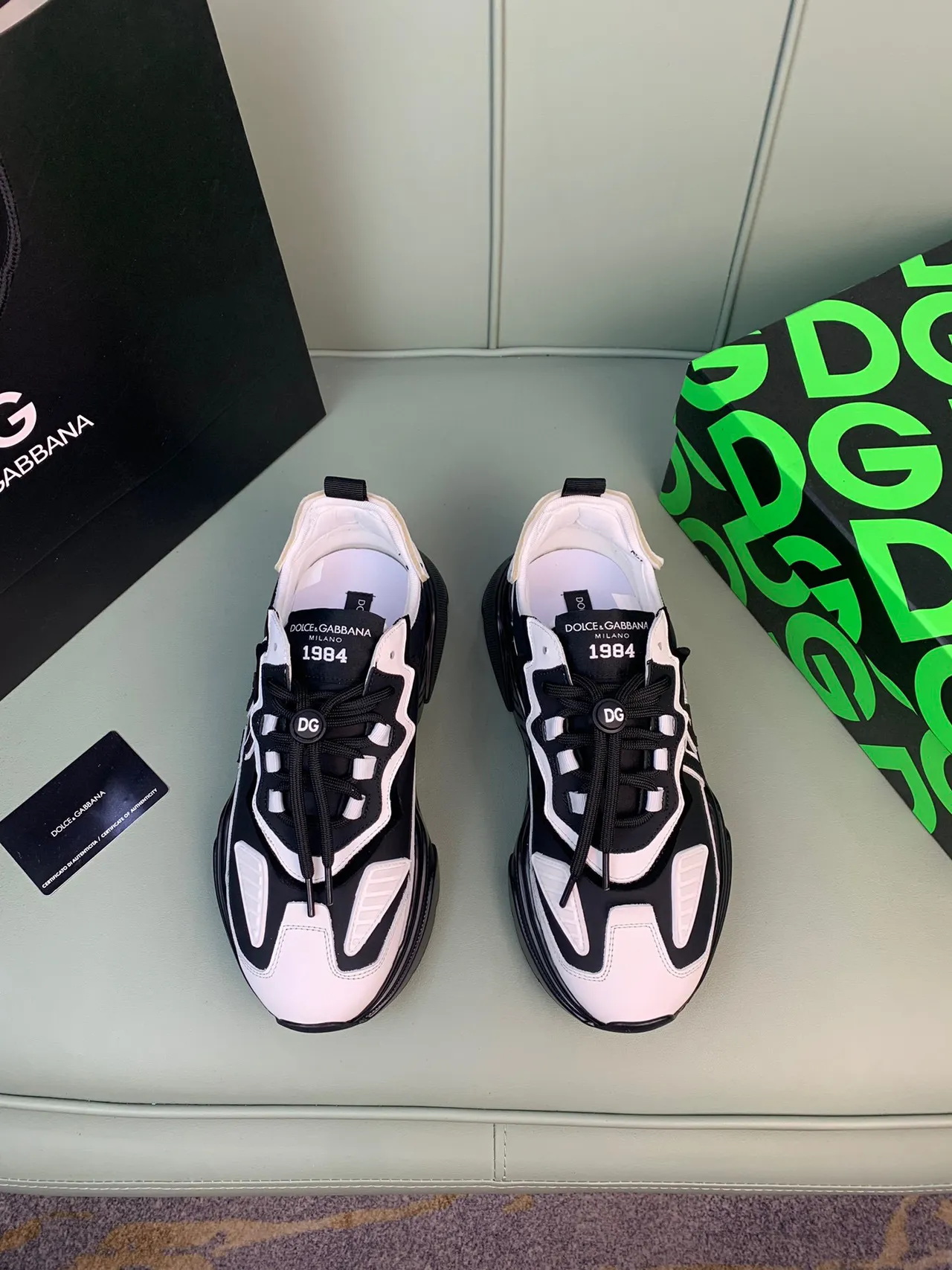 Dolce & Gabbana Track Trainer Black and White Chunky Sneakers 9